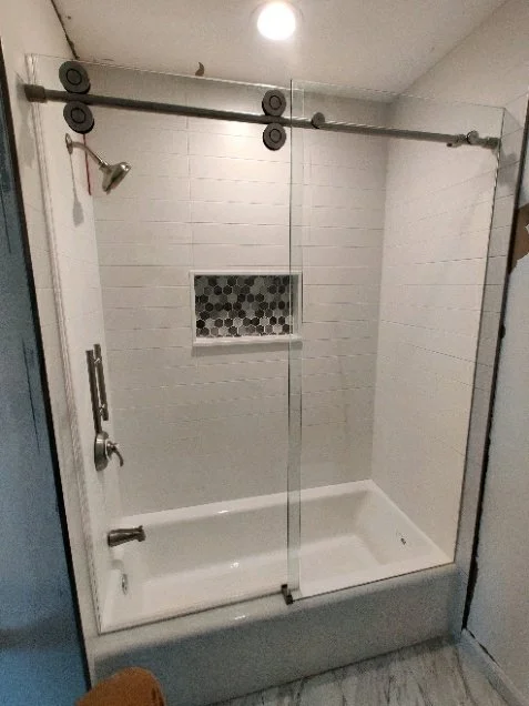 bathub that we were getting ready to transform into a shower