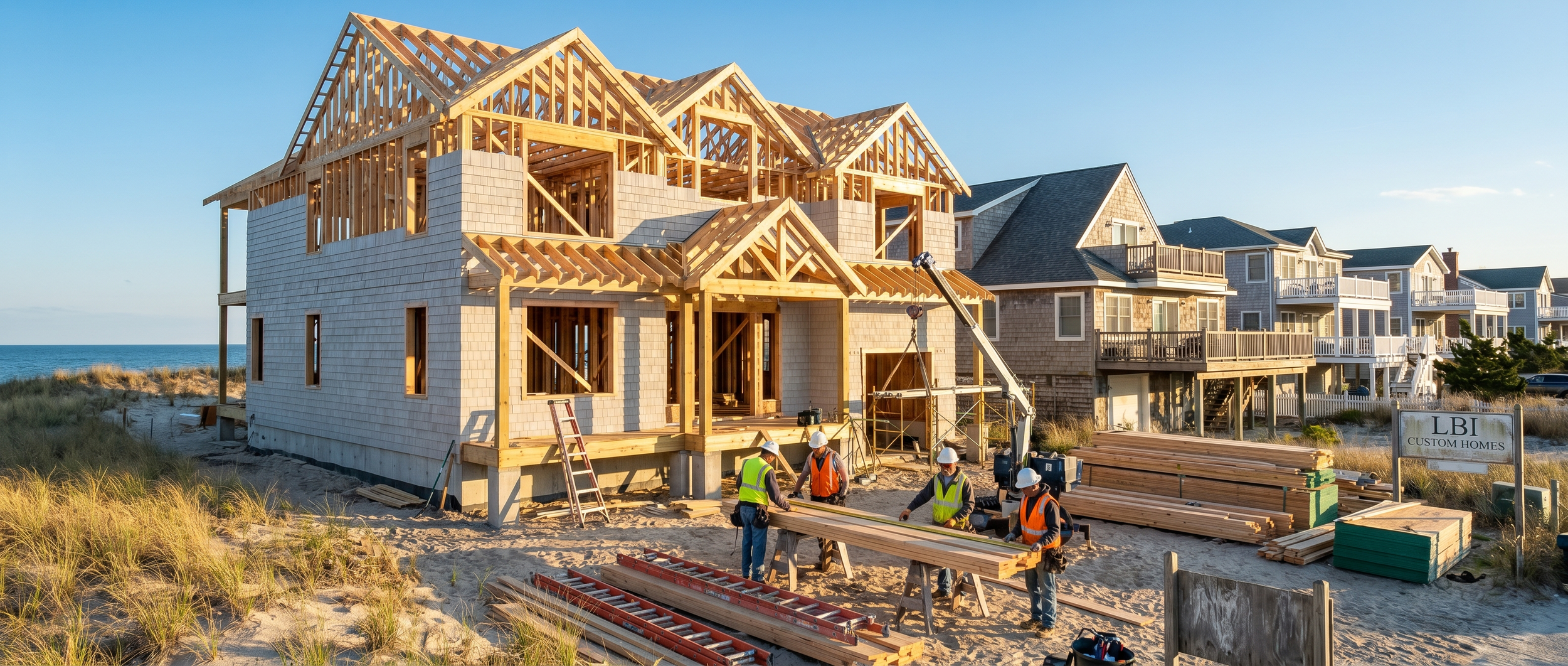 a house being built on LBI
