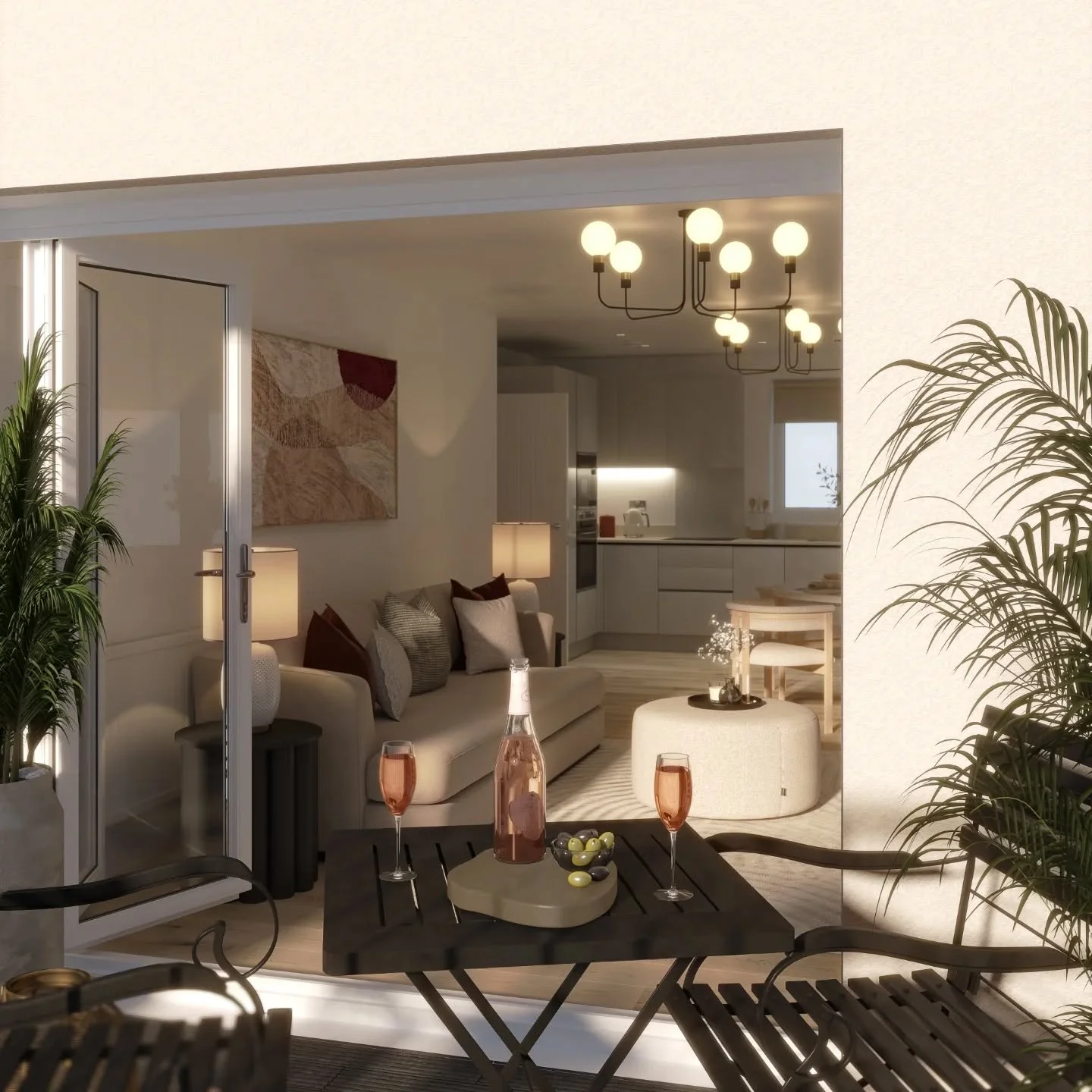 What better way to cool down in this heat than with a nice cool glass of fizz?! It is National Prosecco Day, after all!

Taking inspiration from a contemporary apartment scheme we created for @calahomes , this reimagined balcony shot is an invitation