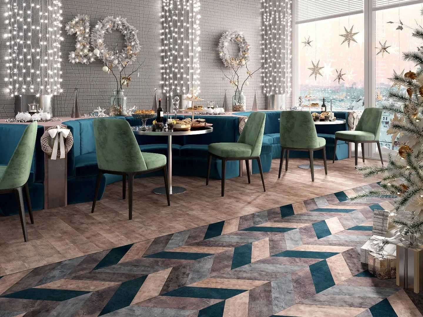 The Crows will be preening their feathers for this evening&rsquo;s annual Christmas gathering and we thought this festive interior suited today perfectly &ndash; a beautiful caf&eacute; interior, complete with sophisticated Christmas d&eacute;cor and