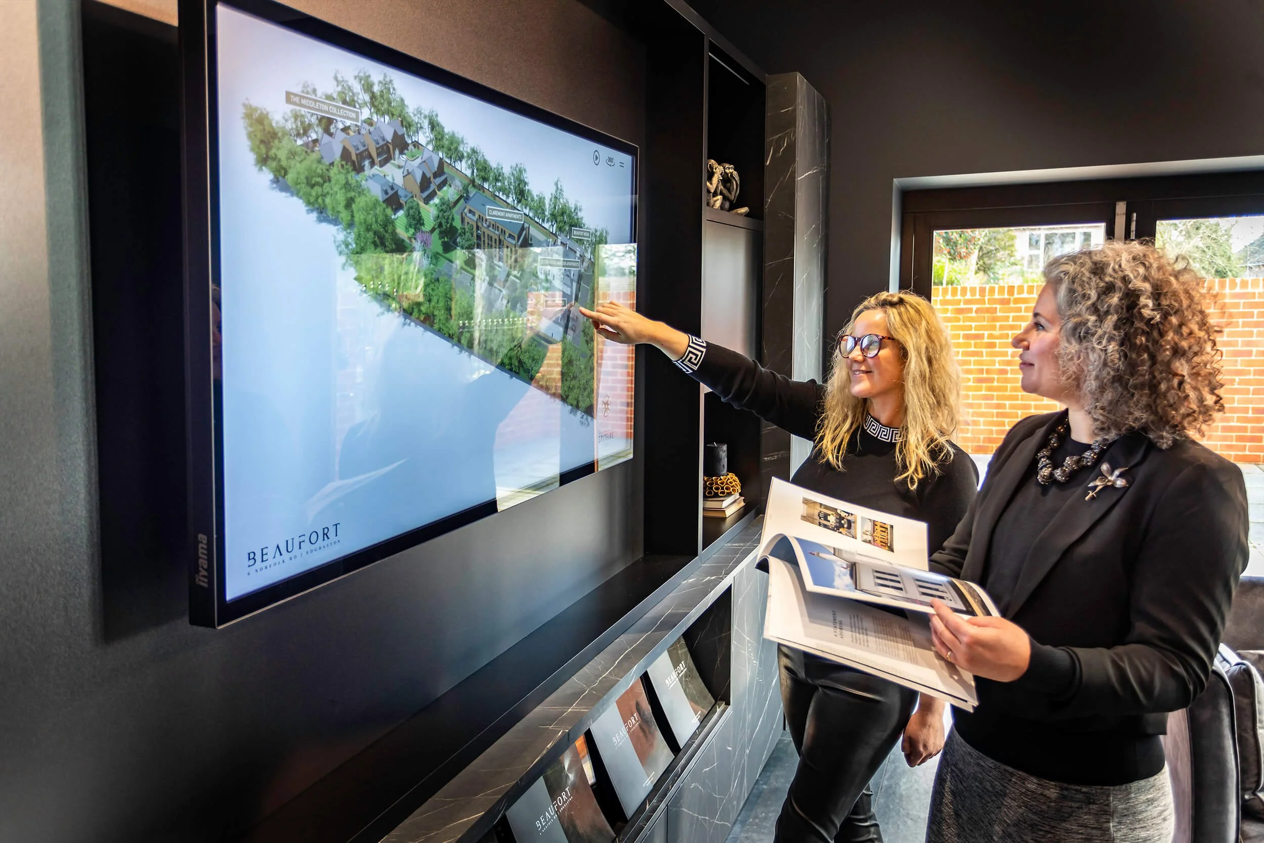 Interactive Touchscreen showing a 3D Site Plan for Property Developers