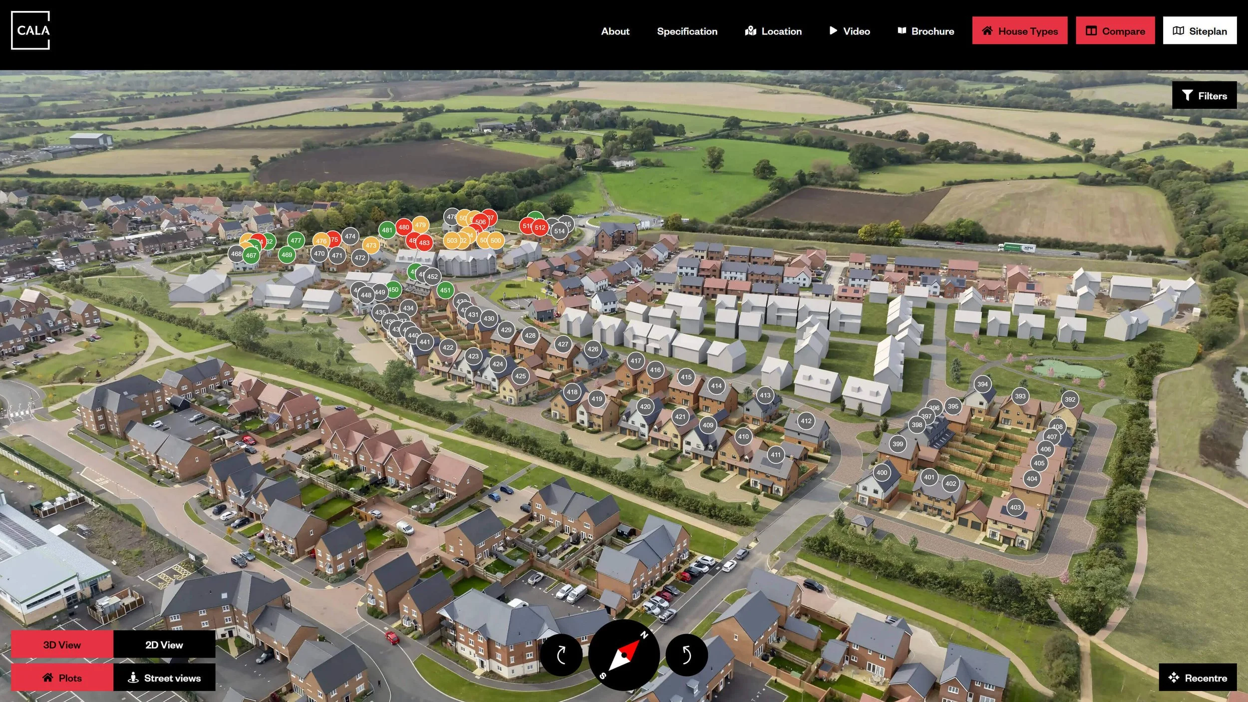 Aerial property CGI combined with drone photography created for an interactive off-plan property marketing sales suite platform