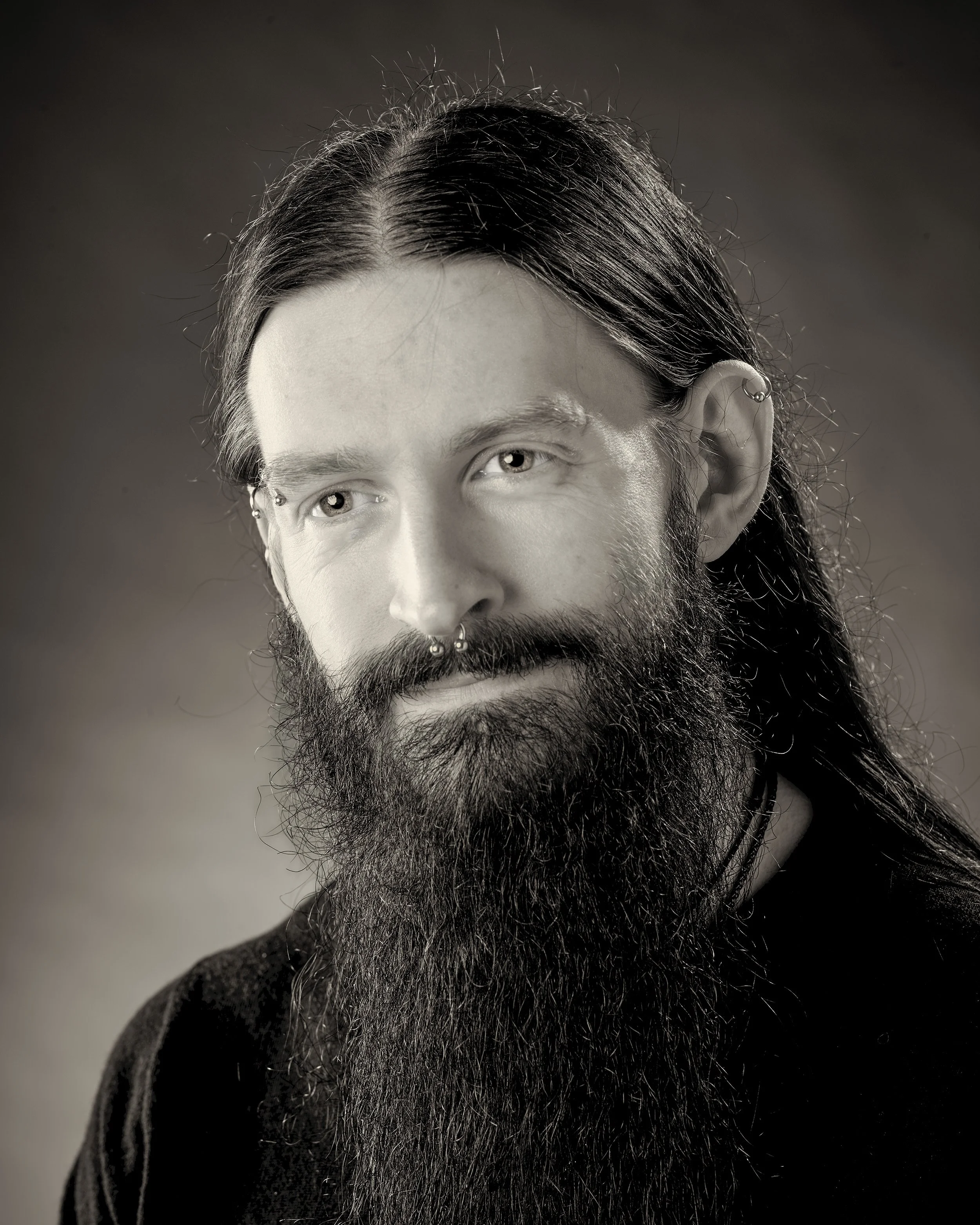 Black and white photograph of Dave Powell, Interior 3D Artist at White Crow Studios