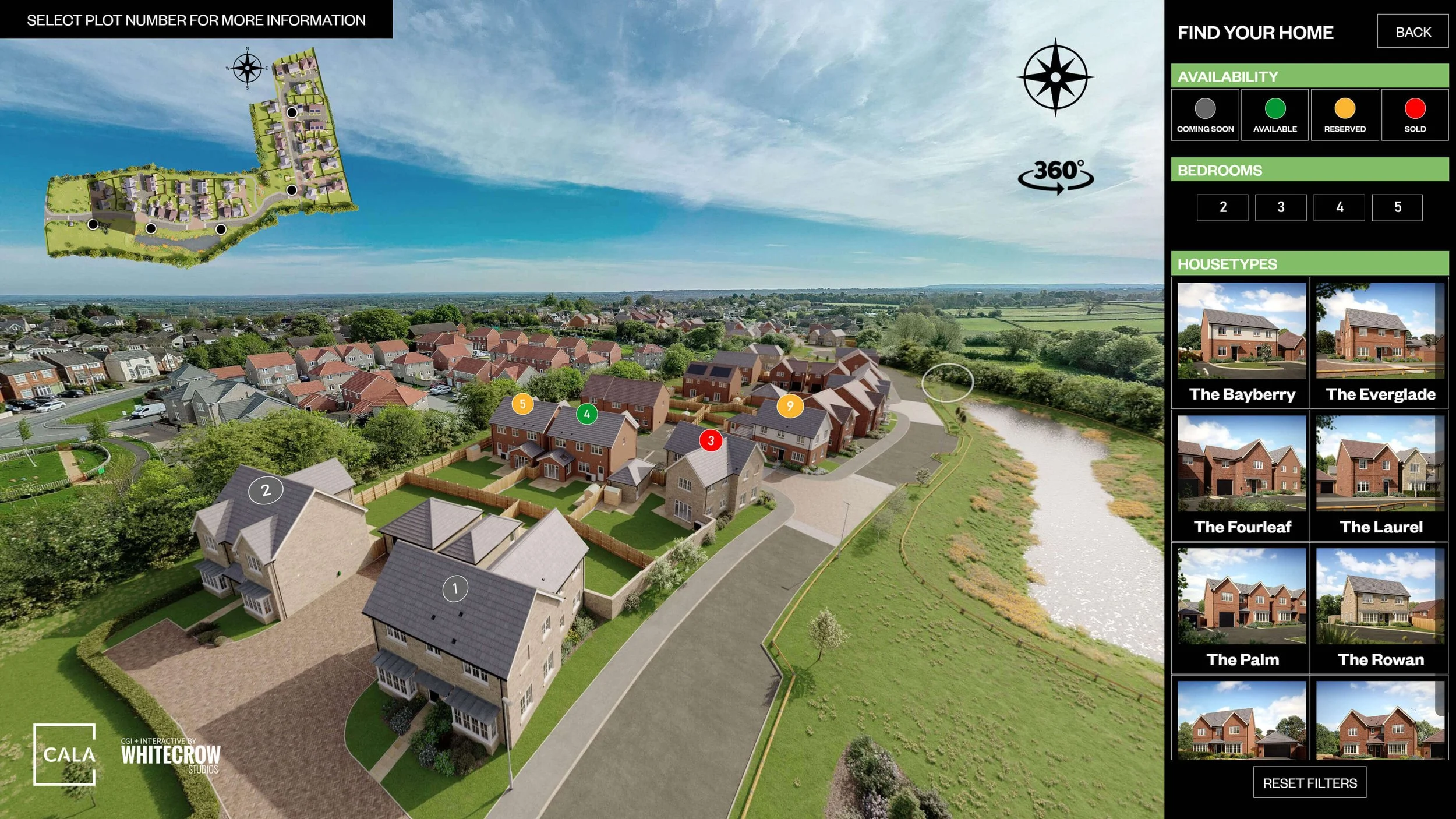 Screen Capture of Aerial 360 CGI Interactive Touchscreen by White Crow Studios