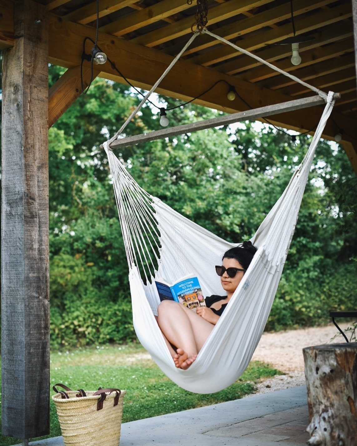 When it&rsquo;s hot outside there are plenty of shaded places and hammocks to retreat to - Europe is hot right now- however being amongst trees, with less people, in the countryside with space and breezes and pools definitely helps. 
# retreat #retre