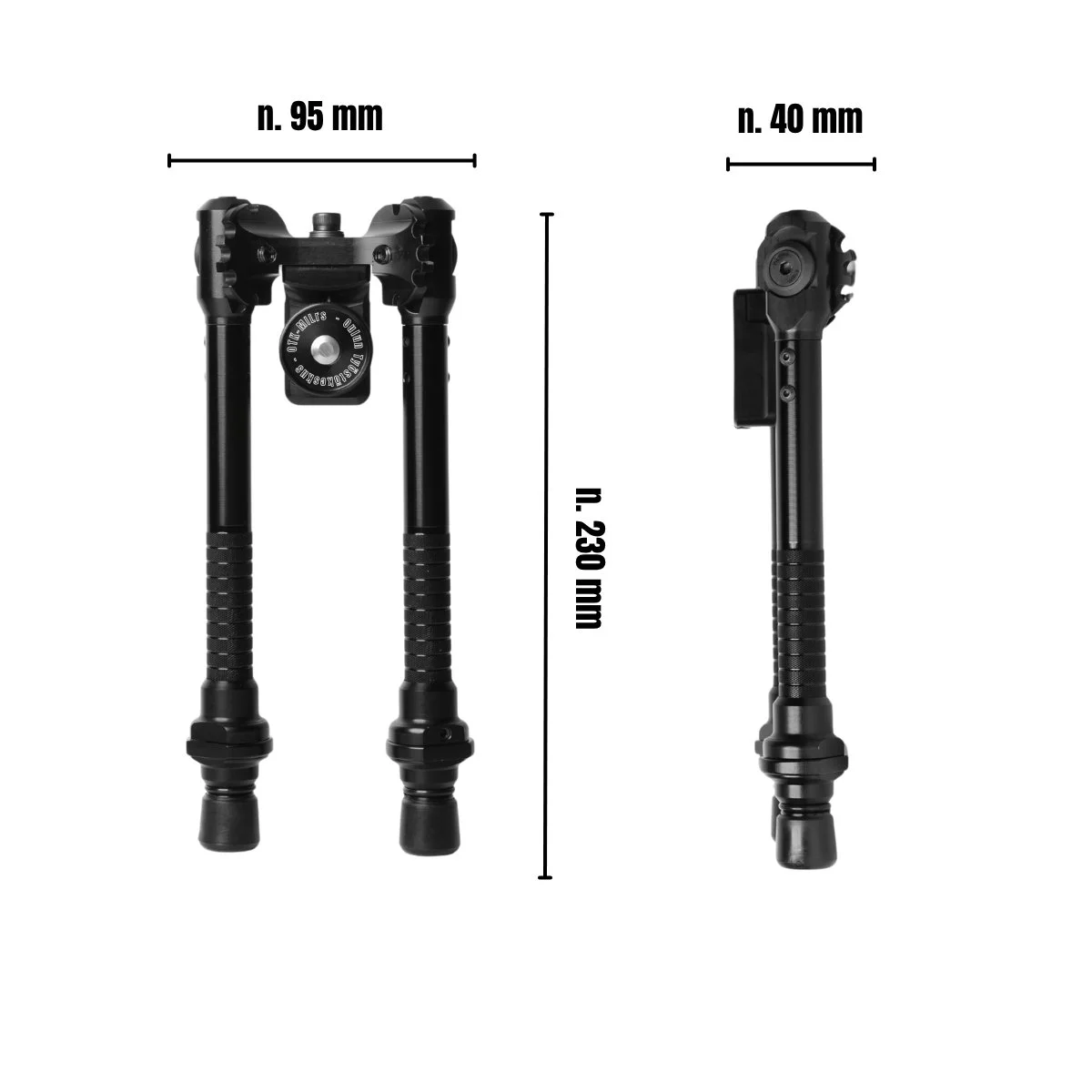 Oulun Työstökeskuksen OTK-MILrs bipod ampumatuki etujalka gen 3 (SAK-MILrs bipod etujalka) picatinny-kiinnitys 2