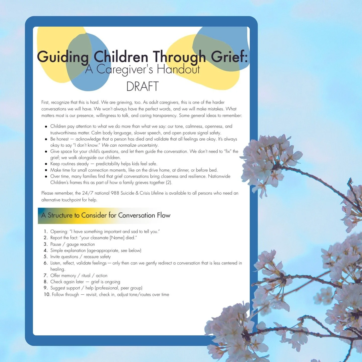 Navigating loss within our community is one of the most challenging parts of being a parent. Supporting our children's grief while processing our own is hard, and it's a journey we do not walk alone.

Over the years, for various reasons, I&rsquo;ve s