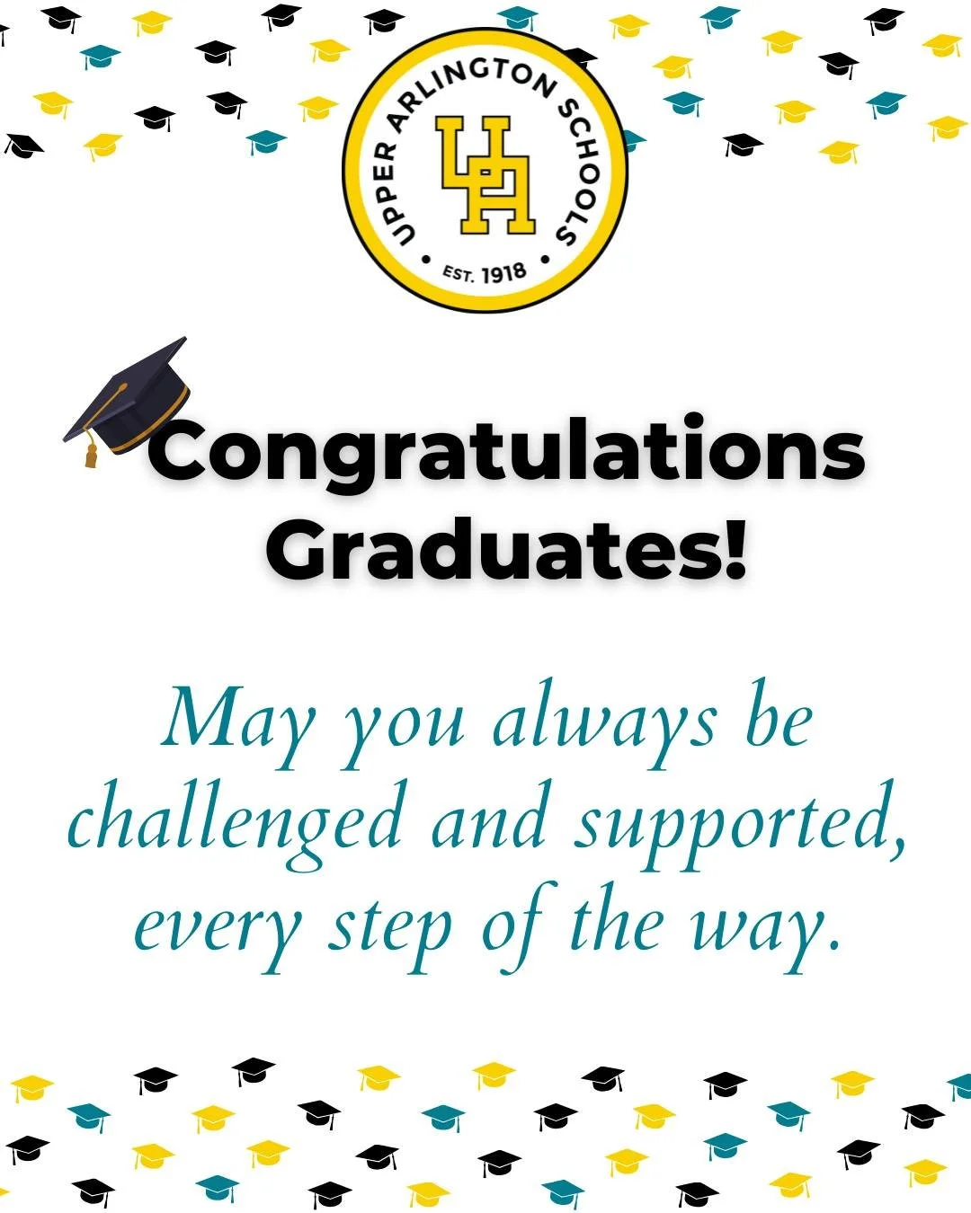 To the 481 members of our 102nd graduating class - congratulations! We will always be rooting for you!
Also, please stay tuned... @sustainableupperarlington is working on a cap/gown pass down program. Please don't send them to the landfill or make yo