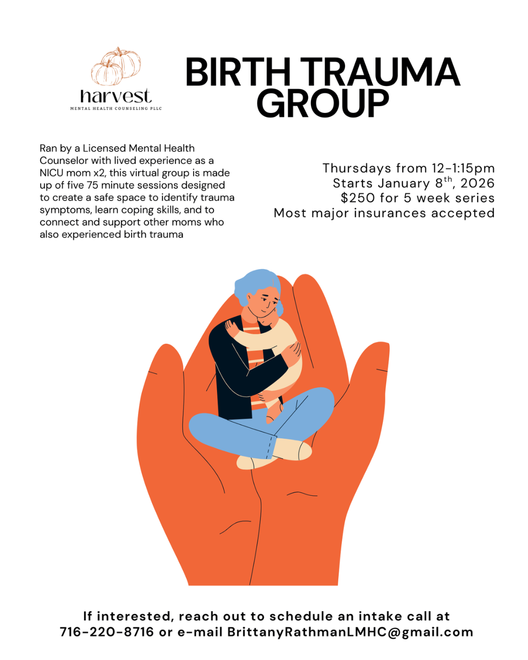 Birth Trauma Group: Harvest Mental Health counseling