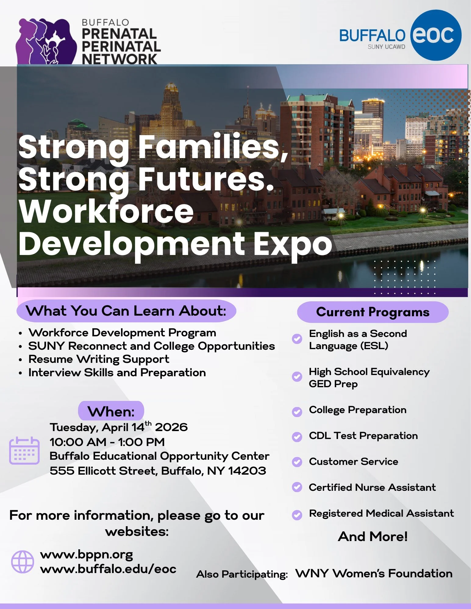 Strong Futures Workforce Development Expo hosted by Buffalo Prenatal Perinatal Network