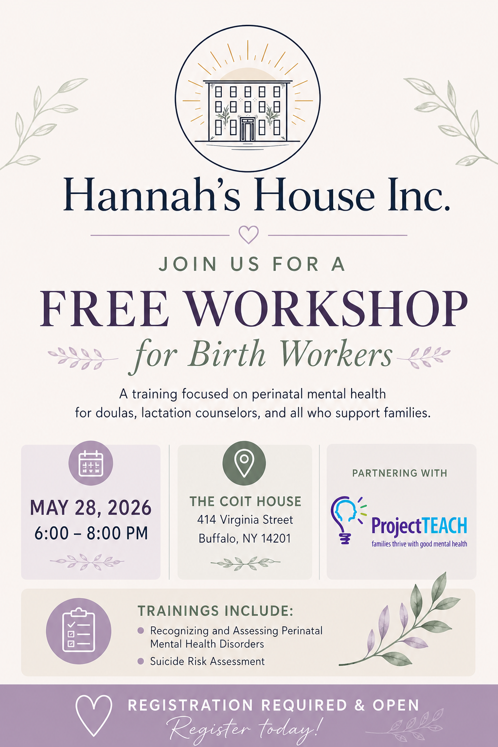 Perinatal Mental Health Workshop for Birth Workers