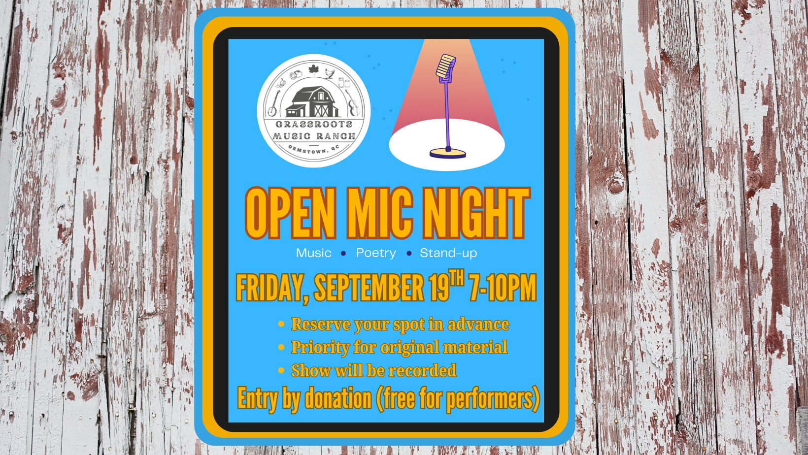 2nd Open mic @ GrassRoots Ranch