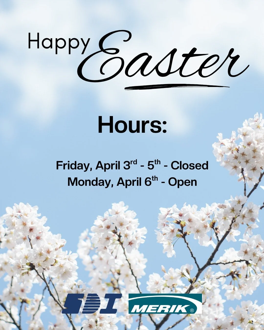We wish you all the best on this Easter Long weekend! Enjoy the time with family and friends 🐰

Please note that all offices will be closed on Friday, April 3rd for Good Friday and will reopen on Monday, April 6th.