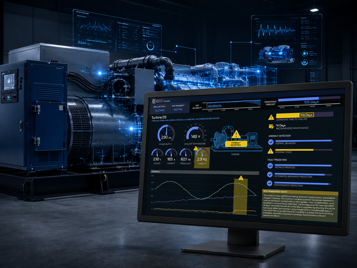 Condition monitoring dashboard showing asset health across operations