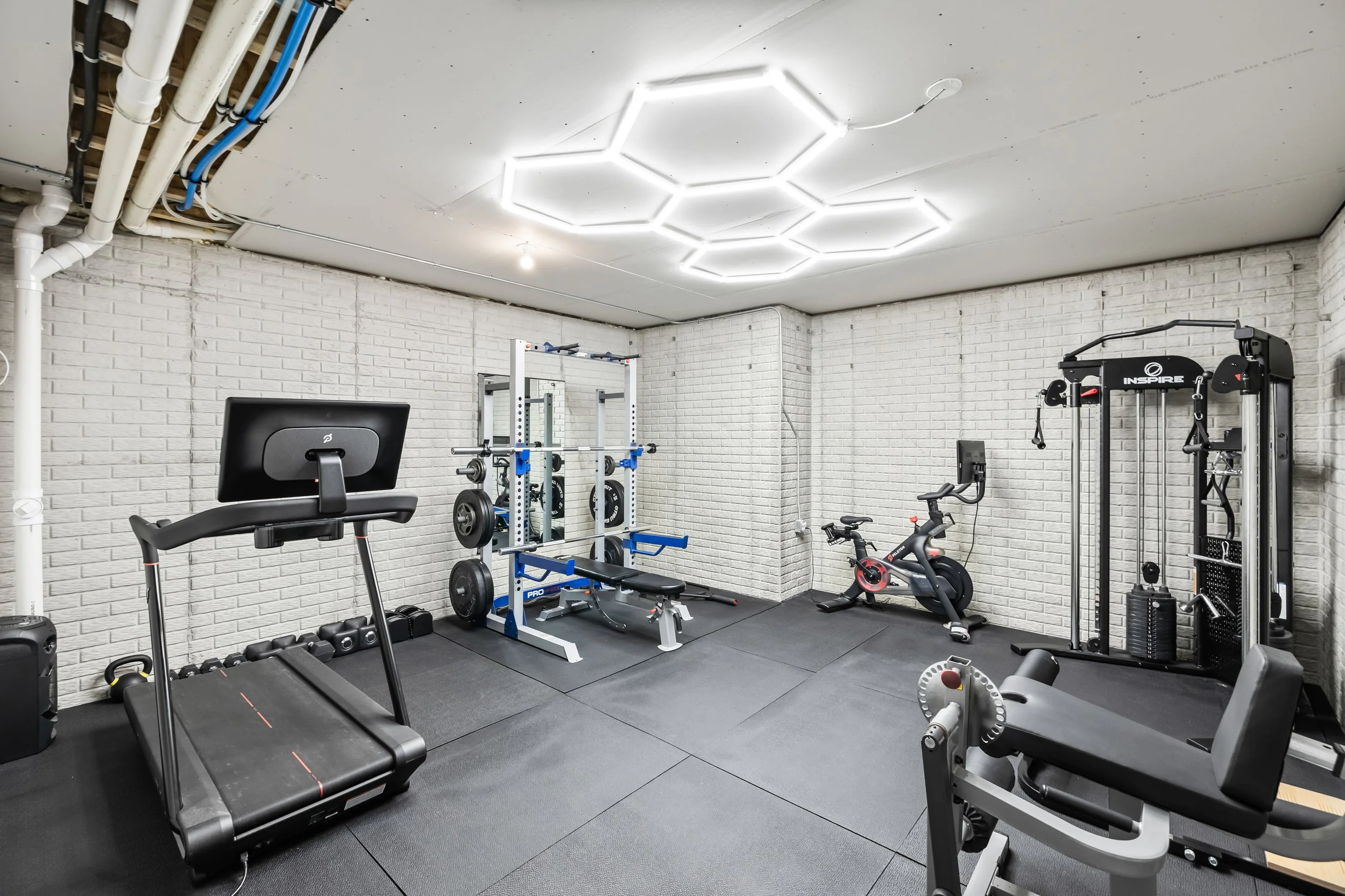 Perfect space for a home gym or hobby room