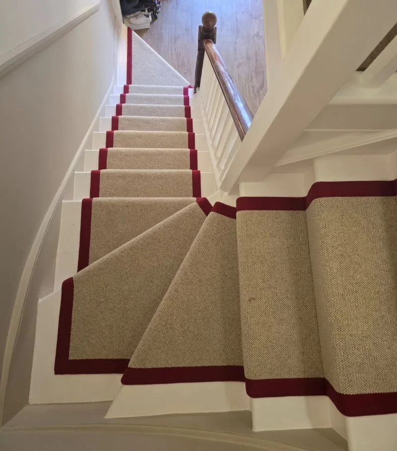 Binded stair runner textured carpet Sydenham.jpg