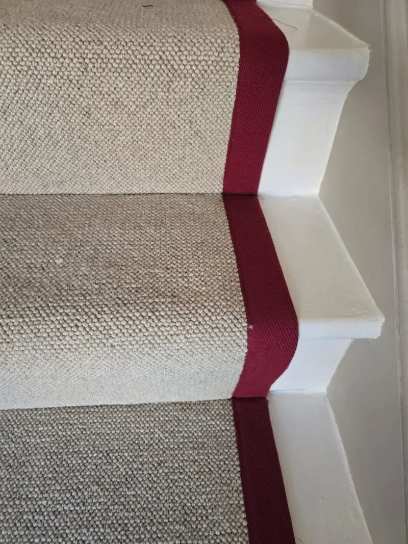 Stair runner carpet with binded edge Sydenham London.jpg