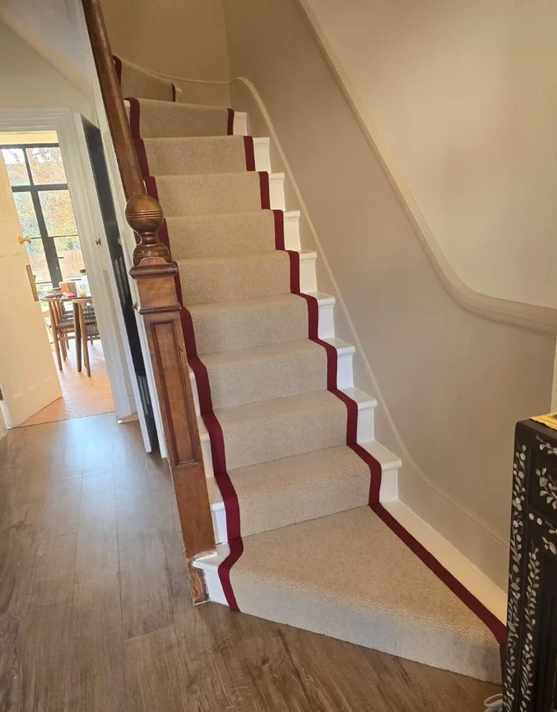 Stair runner carpet with binding fitted in Sydenham.jpg