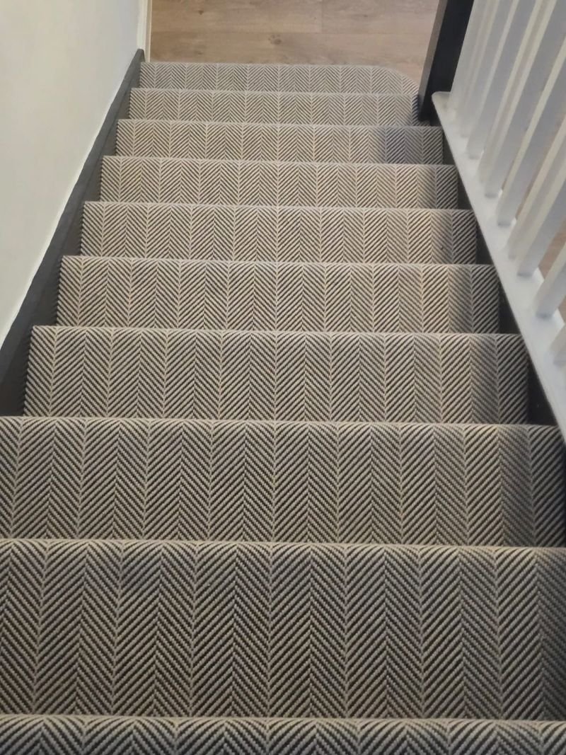 Carpet herringbone flatweave stairs Blackheath.jpg