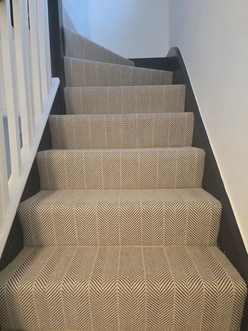 Stair carpet flatweave herringbone Blackheath.jpg