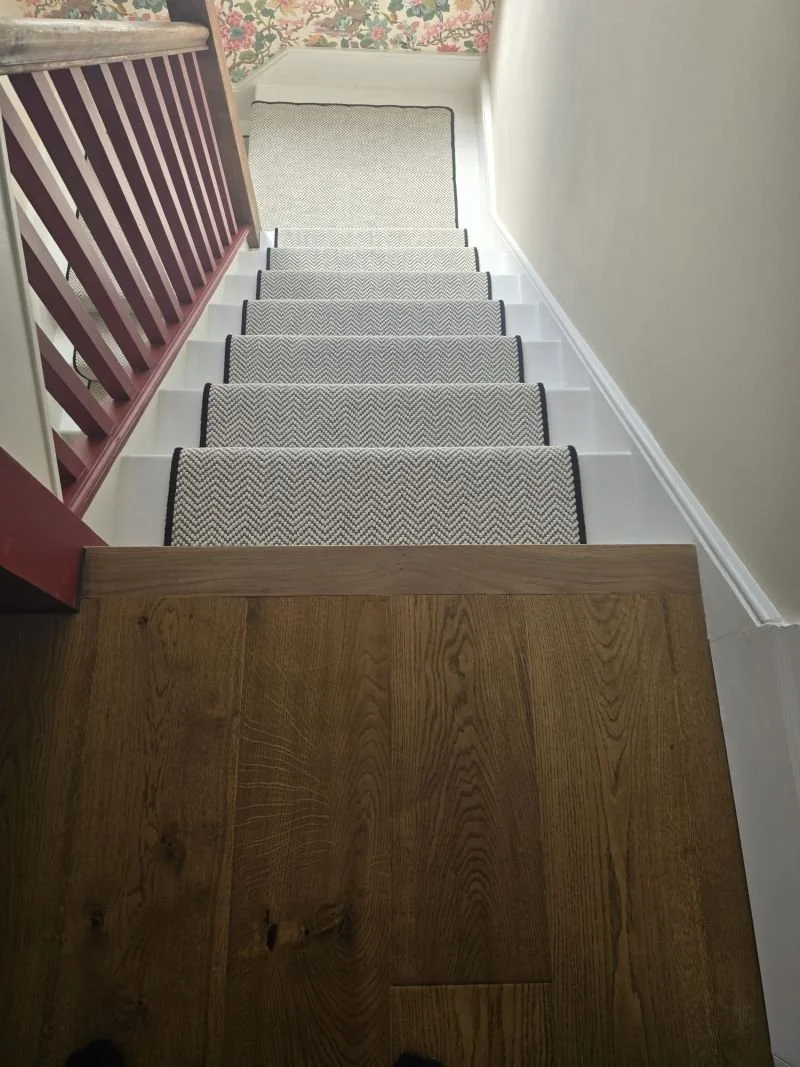 Stair runner carpet whipped edge Dulwich Village.jpg