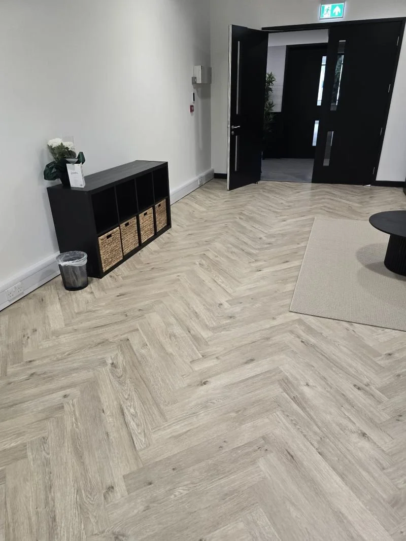 LVT flooring herringbone to office space in Orpington Kent.jpg