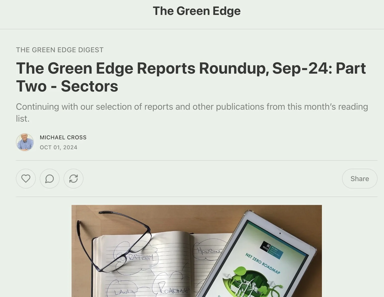 The Green Edge Reports Roundup, Sep-24: Part Two - Sectors