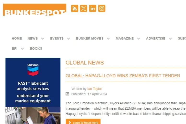 17 April: Our Director Aoife O’Leary comments on the Zero Emission Maritime Buyers Alliance (ZEMBA)’s first tender.