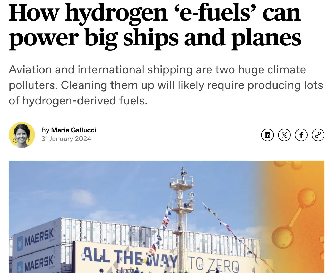 31 Jan: Our Director Aoife comments on e-fuels’ role in decarbonising aviation and shipping.