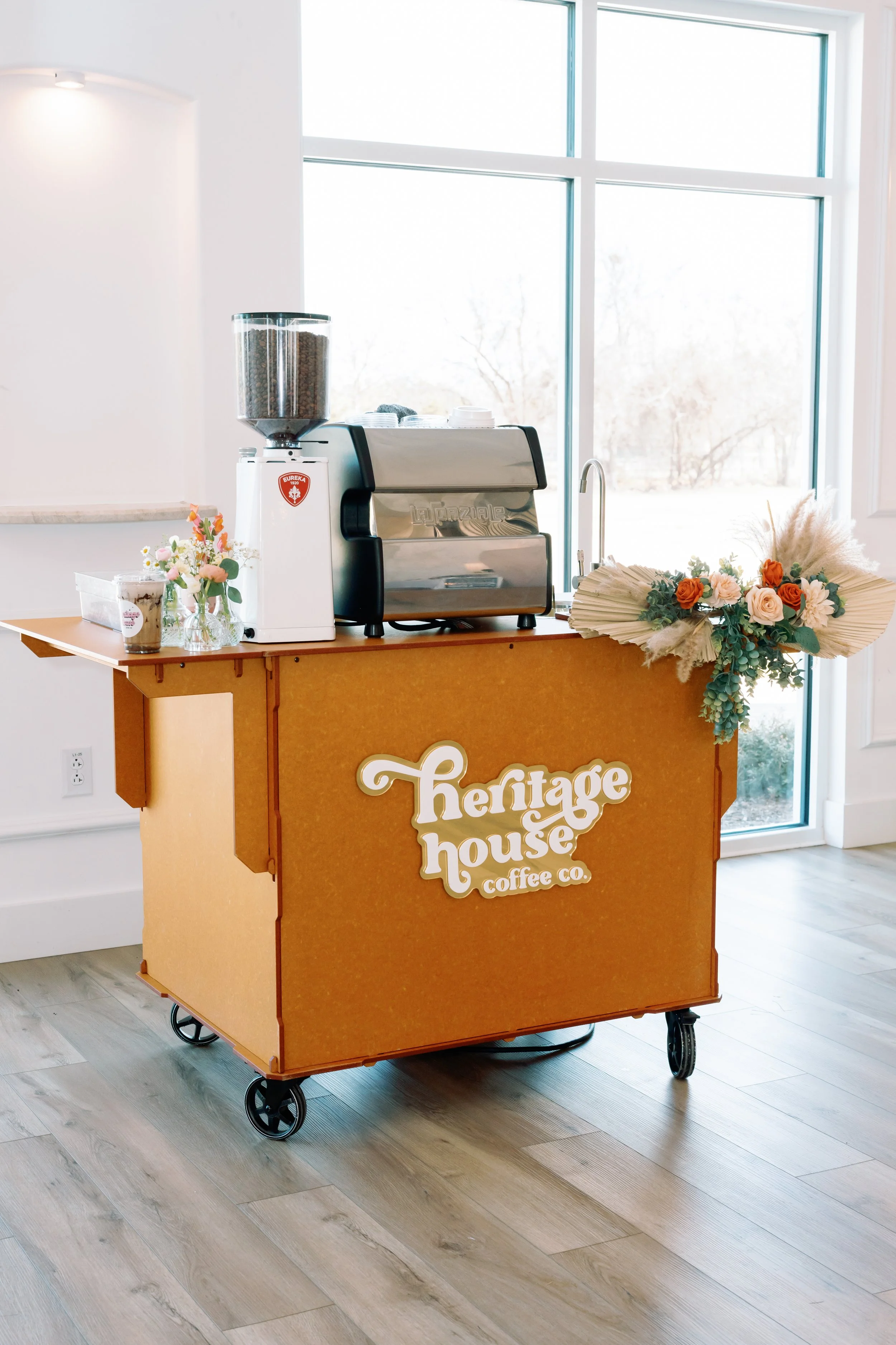 Heritage House Coffee Co. mobile coffee cart and team in Fort Worth, TX