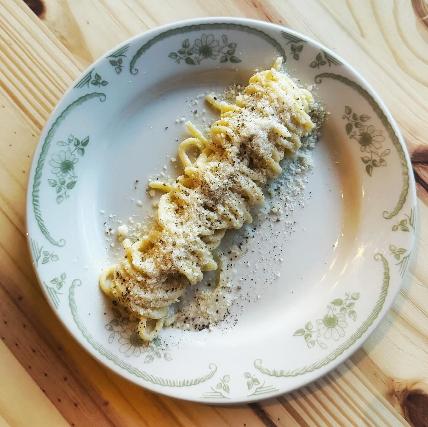 There&rsquo;s spaghetti and then there&rsquo;s spaghetti &mdash; right?! This is our Cacio e Pepe, saucing our housemade spaghetti noodle made with flour imported from Italy. No question that we love spaghetti around here! Happy National Spaghetti Da