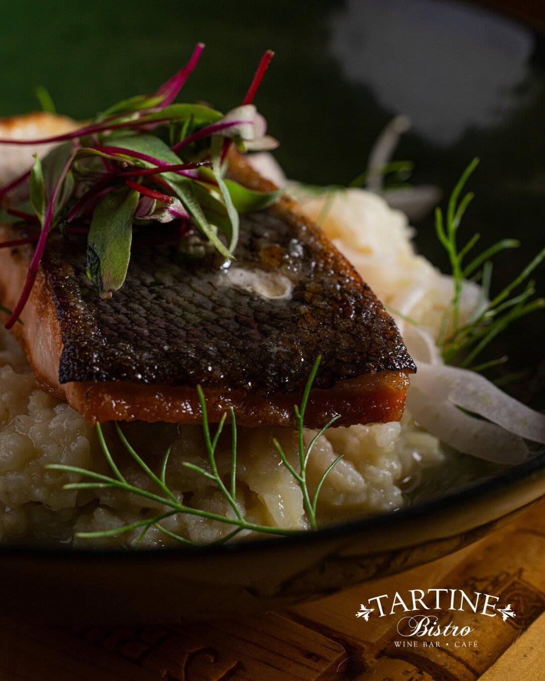 Weekend plans? Start with dinner. 🍷

Come hang with your favorite people, slow down and enjoy the night. 🍷

📸Pan Roasted Salmon with fennel risotto and grapefruit-ginger beurre blanc.