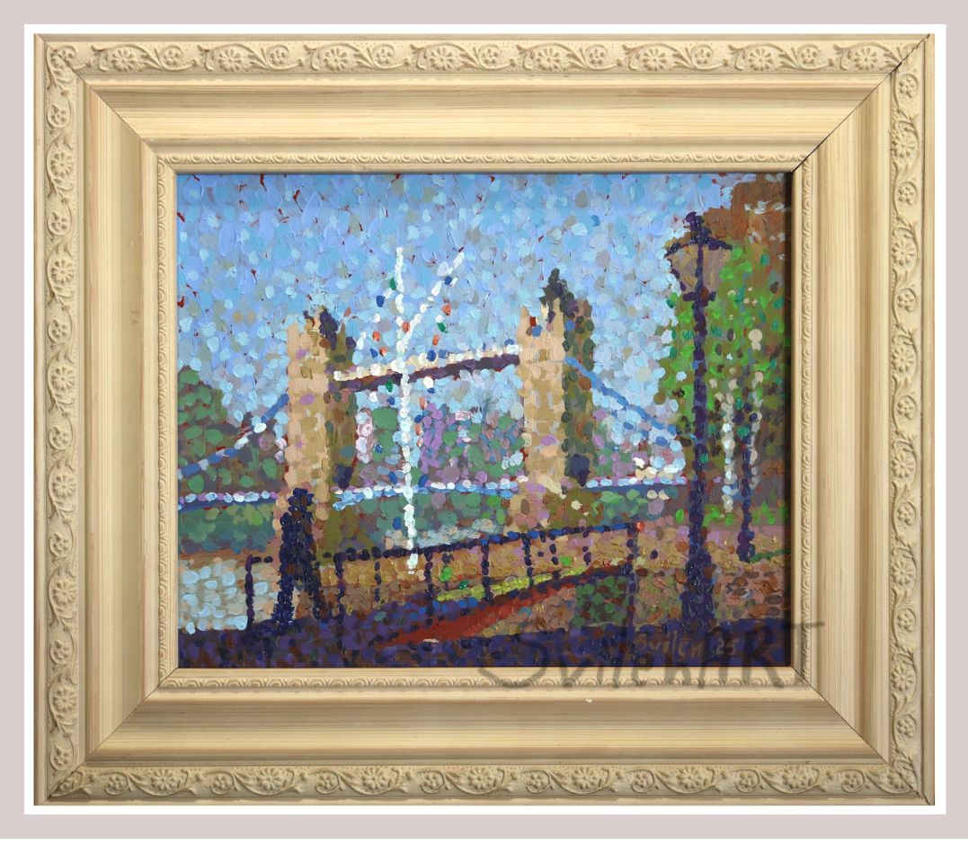 Tower Bridge - acrylic/oil on cardboard 20x25 cm. 2025