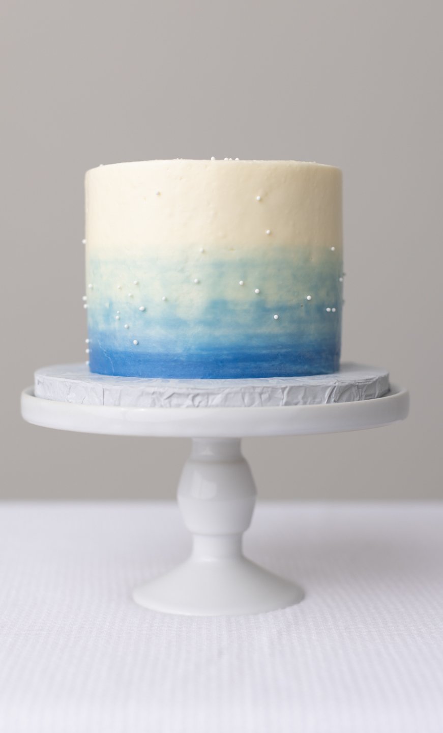 Simple White Birthday Cake White Blue Stock Photo 399440155 | Shutterstock