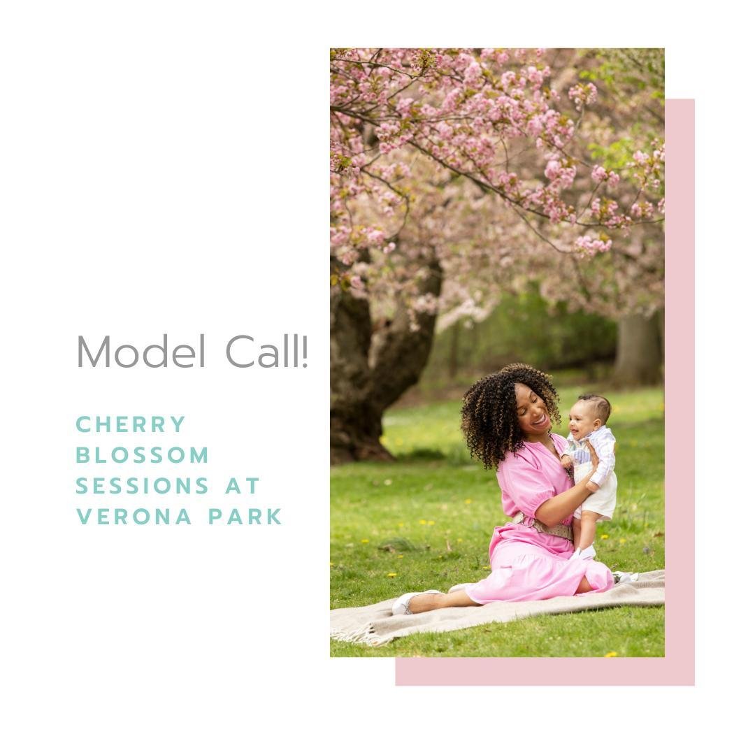 MODEL CALL! Our new photographer, Christine, is training and we need models for Cherry Blossom Sessions! FREE session includes a 20 minute Cherry Blossom Session at Verona Park + 2 digitals ($375) value. Today, Friday + next Tuesday. Link in bio to b