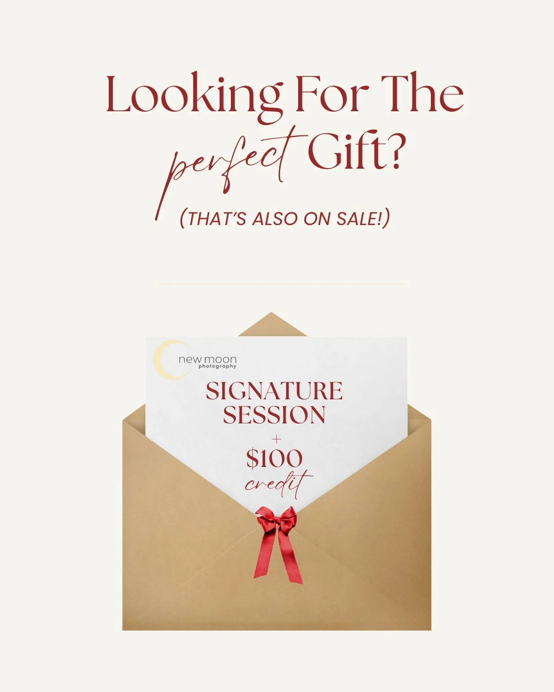 Looking for the perfect gift?⁠
⁠
Give something meaningful &mdash; and on sale ✨⁠
⁠
Our Signature Session Bonus is officially live for Black Friday:⁠
Purchase a 2026 Signature Session and receive a $100 product credit toward your Collection ($500+ or