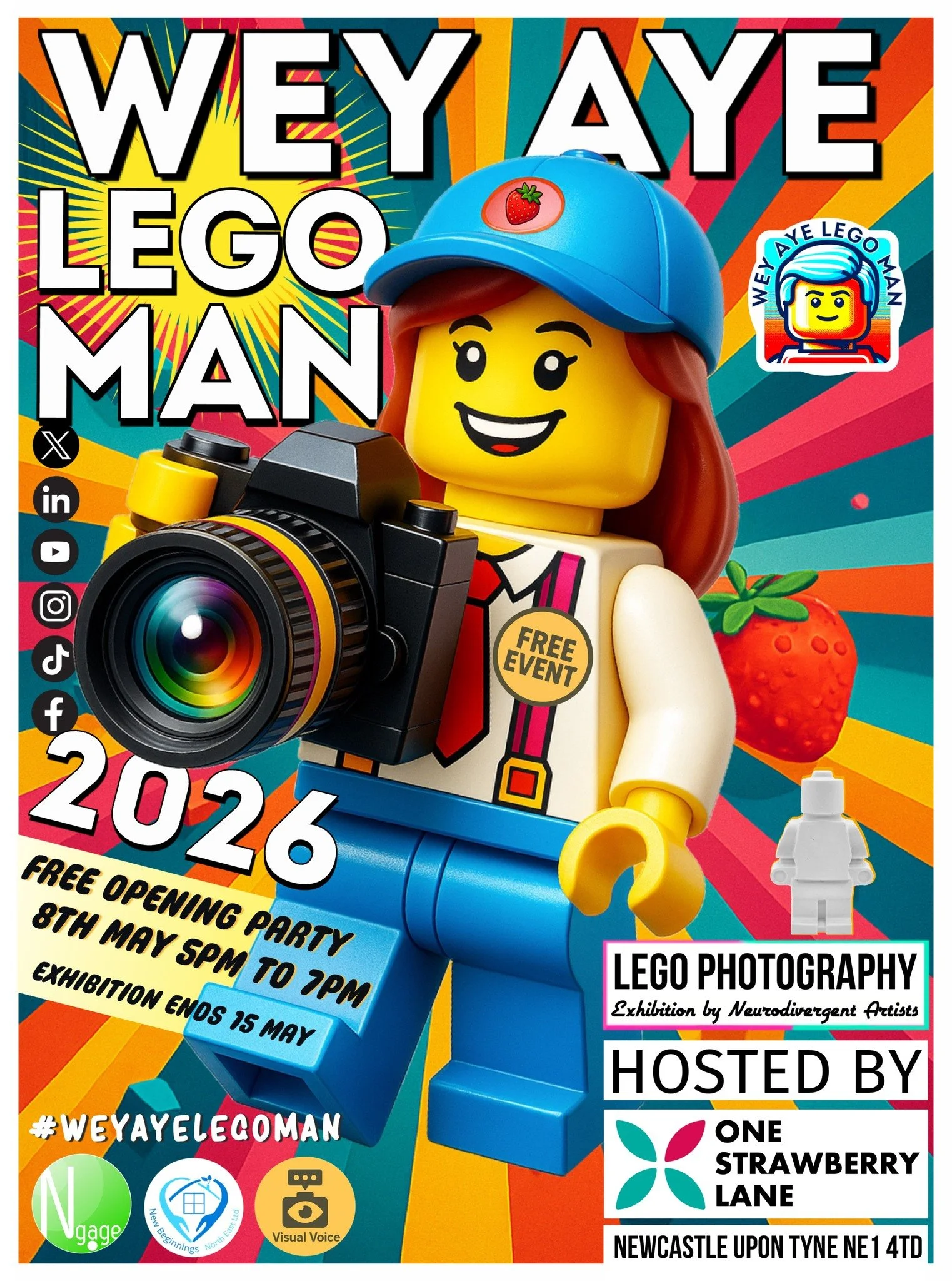 Promotional poster for the Wey Aye Lego Man exhibition
