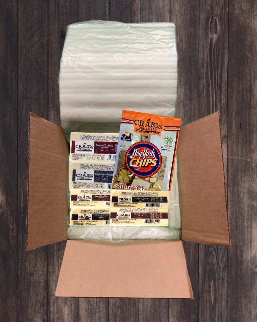 The Craigs Creamery Online Store is officially reopened! Check out some of our great gift box options, with many including the new and tasty Craigs Creamery Sharp Cheddar flavored @newyorkchips ! Click the link in our bio to treat yourself to some ch