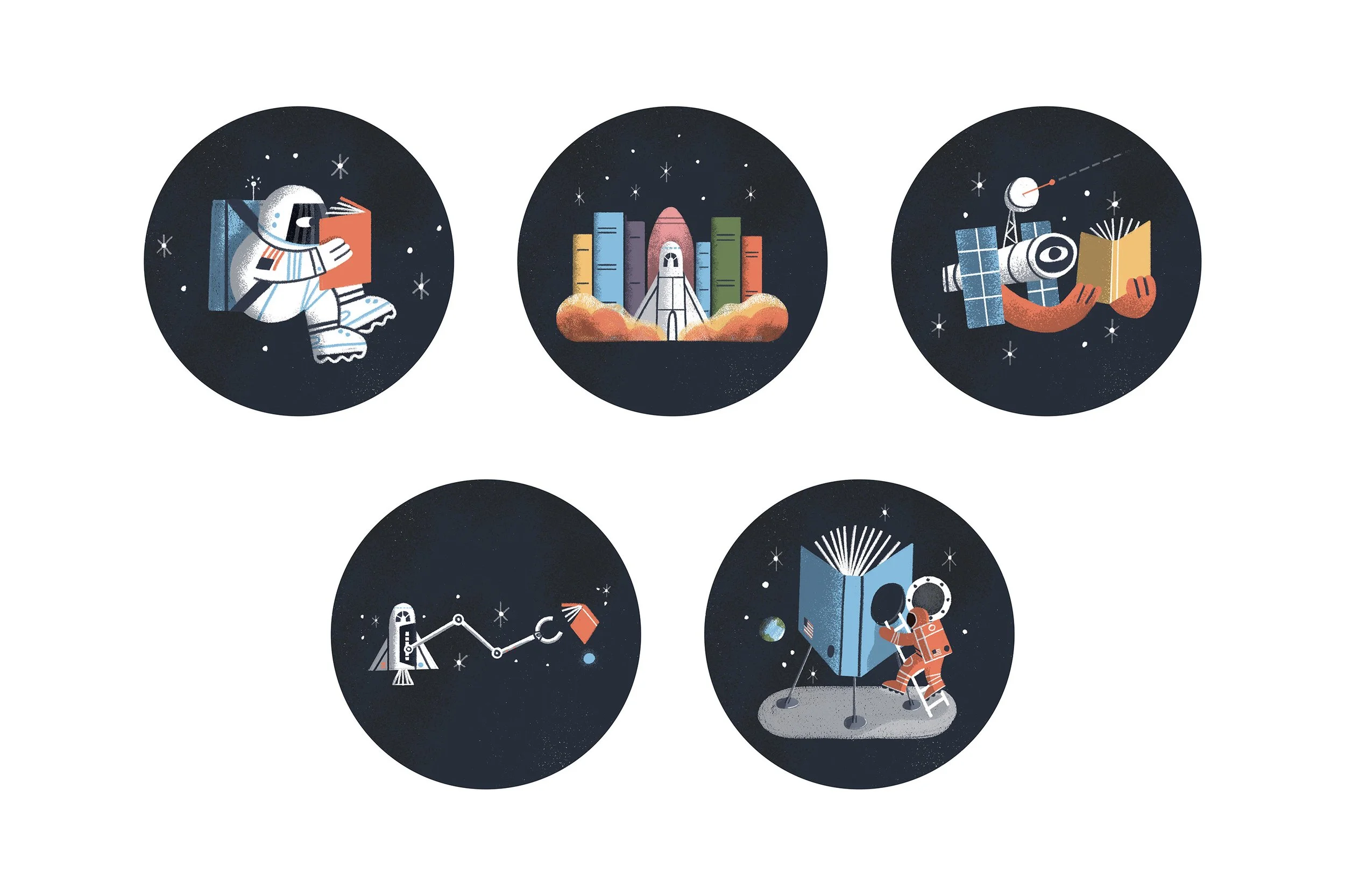 Space-themed Stickers for Literati