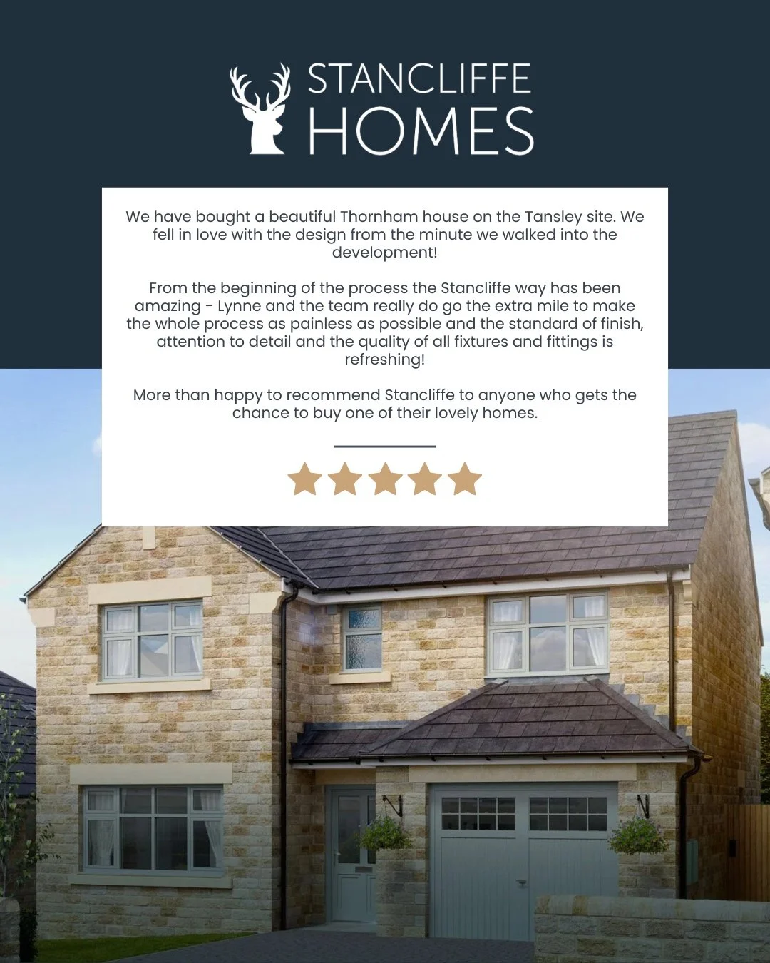 This homeowner fell in love with the Thornham the moment they stepped inside, and we're delighted to hear how seamless and enjoyable their journey has been from reservation to moving in.

A huge thank you to Lynne and the team at Tansley for deliveri