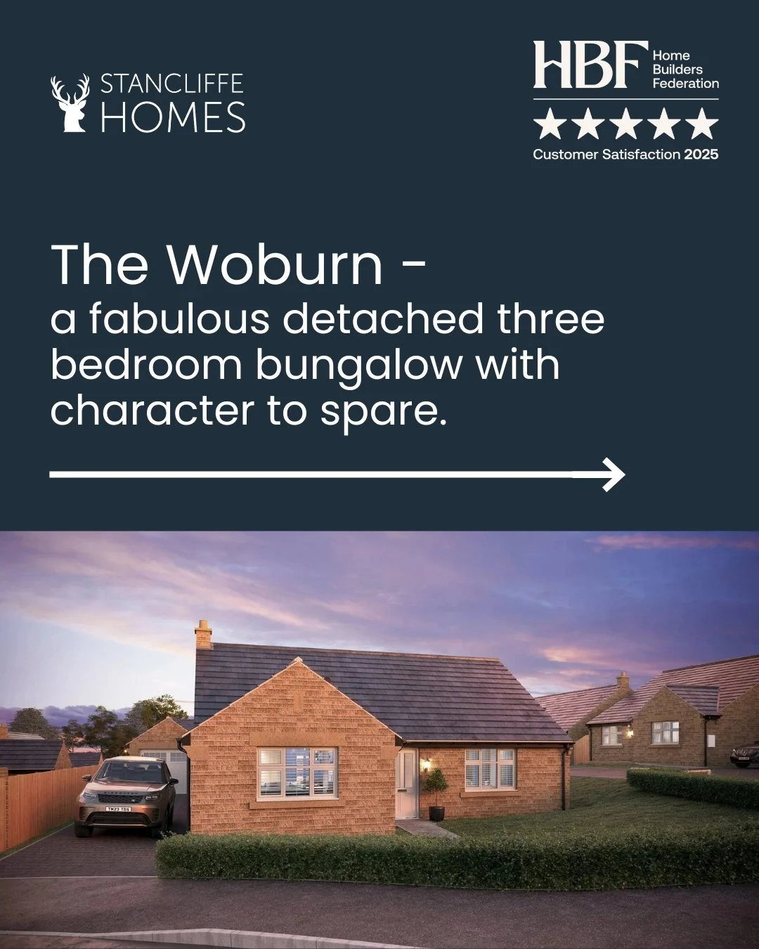 Character, comfort and generous space, all on one level.

At our Wingerworth development, this stunning three-bedroom bungalow , The Woburn, brings together elegant design and practical modern living.

With spacious rooms, a beautiful flow and though