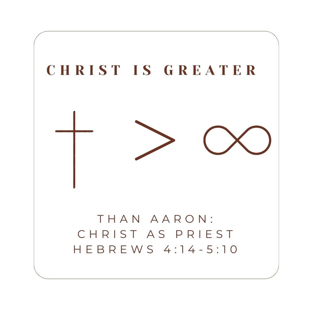 Hebrews 4:14-5:10 - Christ Is Greater: Than Aaron - Christ as Priest