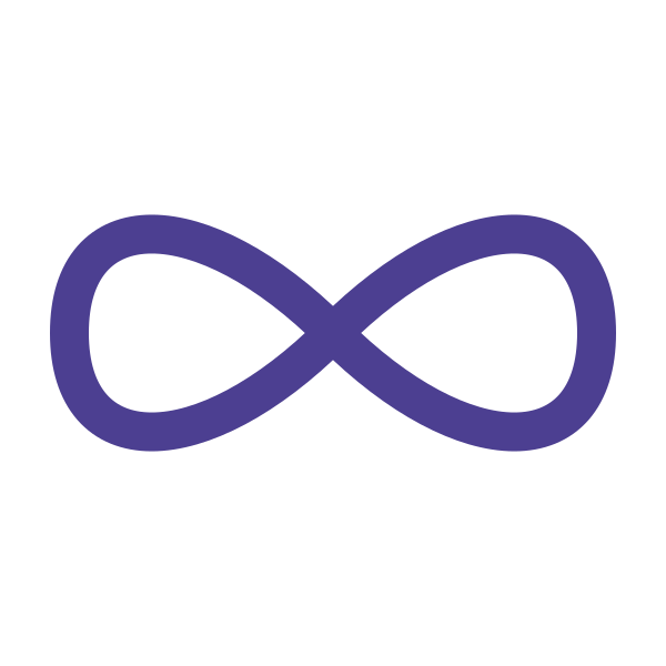 Geometric drawing of an outline square with sections divided by vertical, horizontal, and circle lines.
