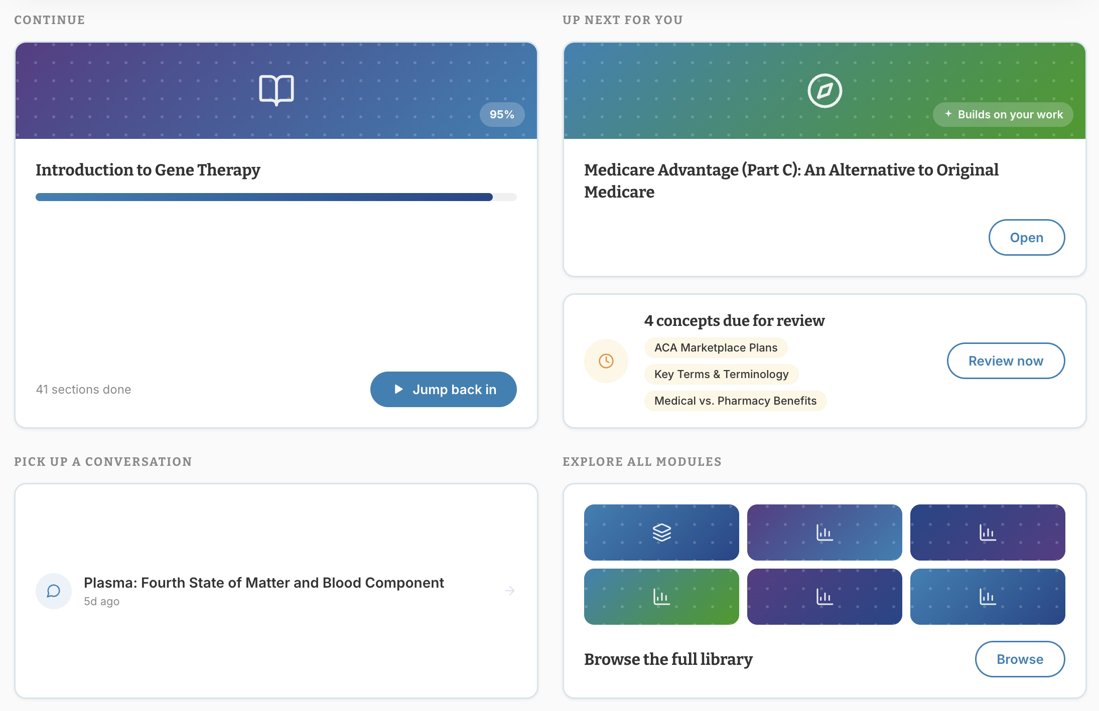 Your existing course content runs alongside an AI coach that answers questions, checks understanding, and keeps learners engaged, right in the moment.