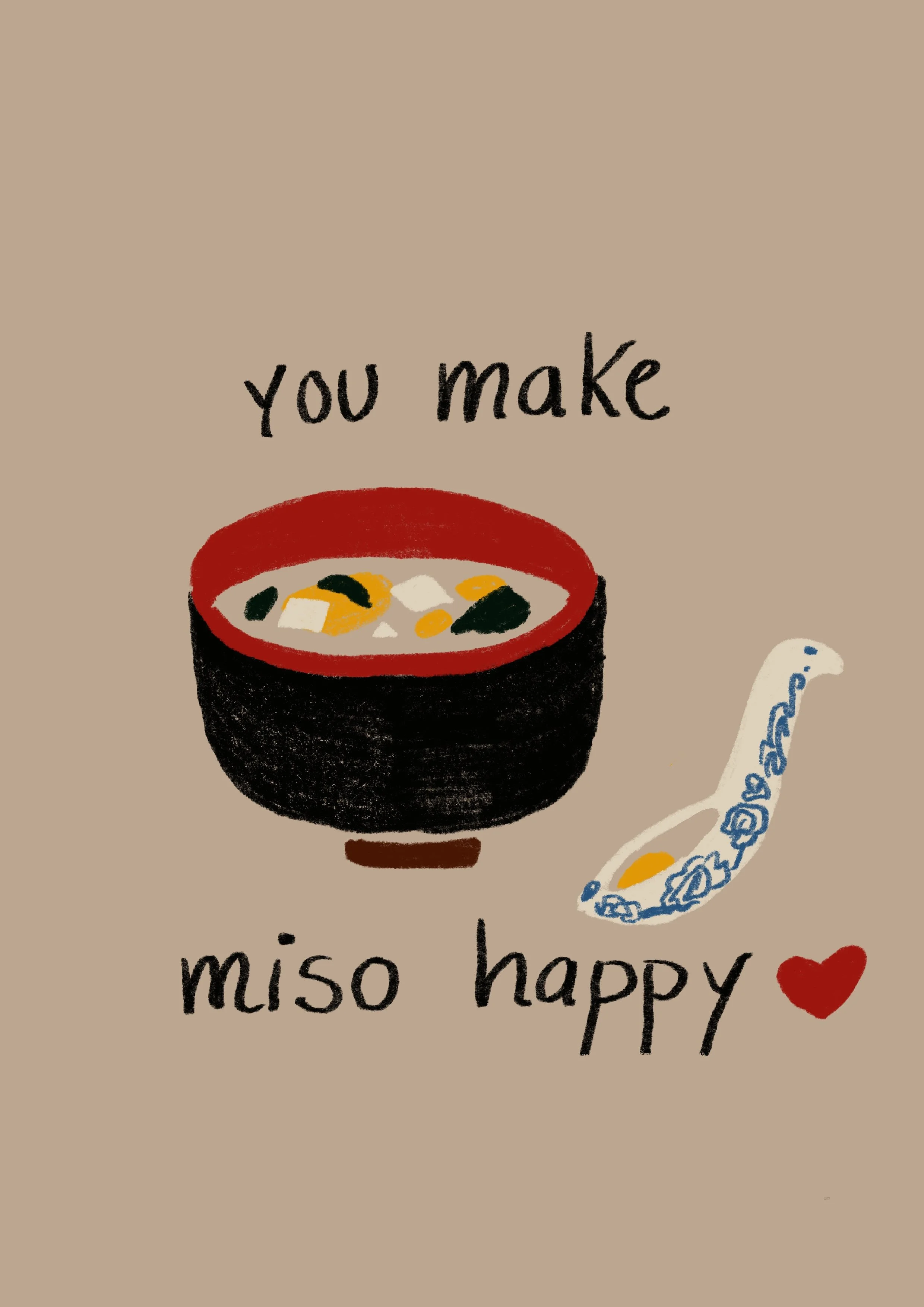 love poscard you make miso happy