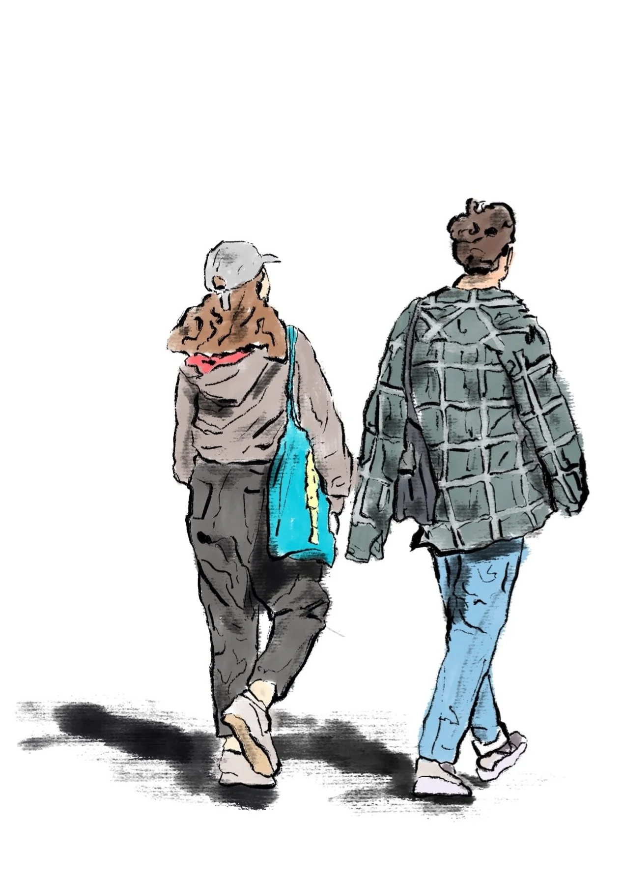 Couple walking Illustration