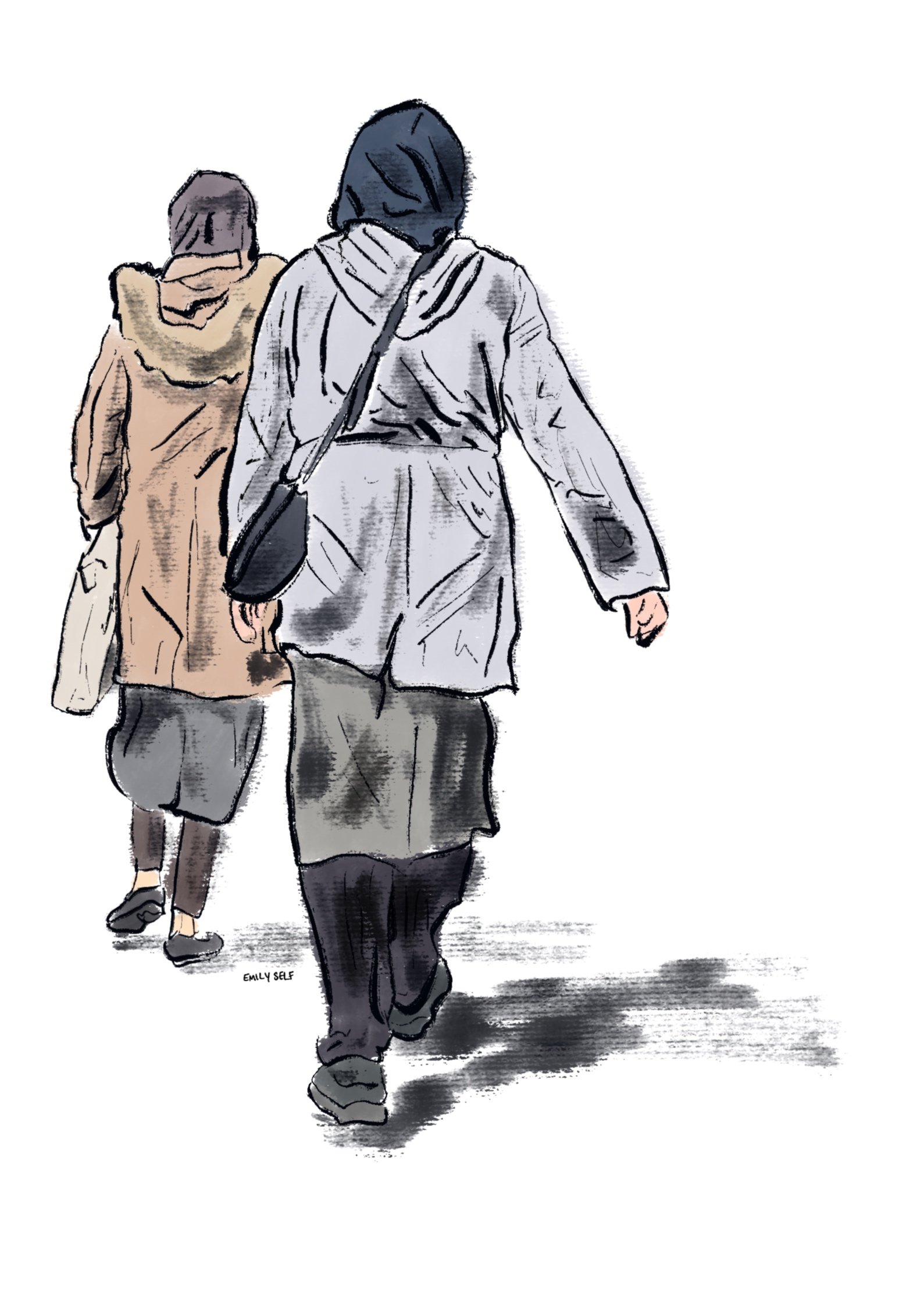Couple walking Illustration