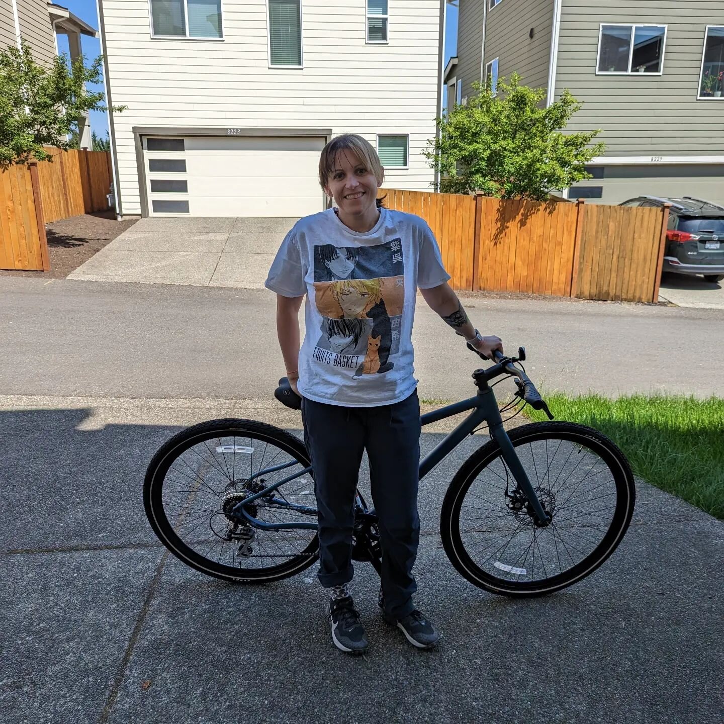 Bernard's first ride was a great success! 🚲