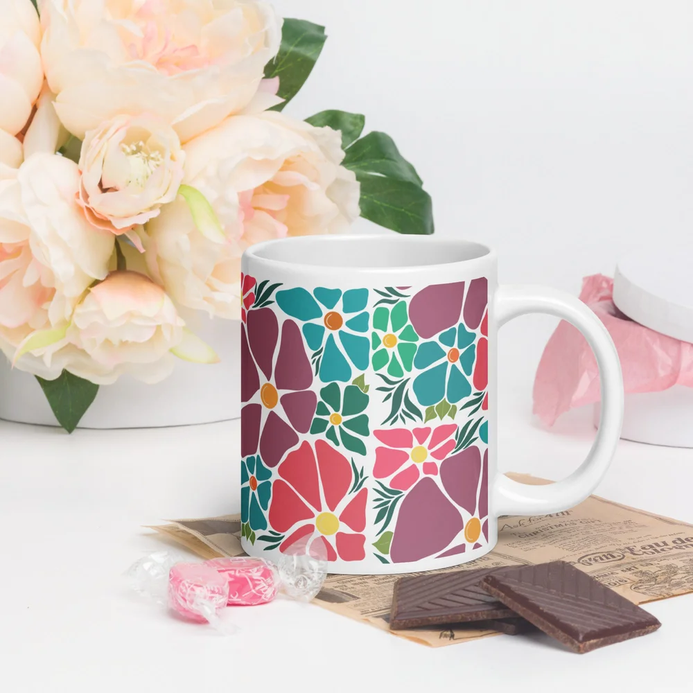 Floral Print glossy mug  Vita Artistica Designs