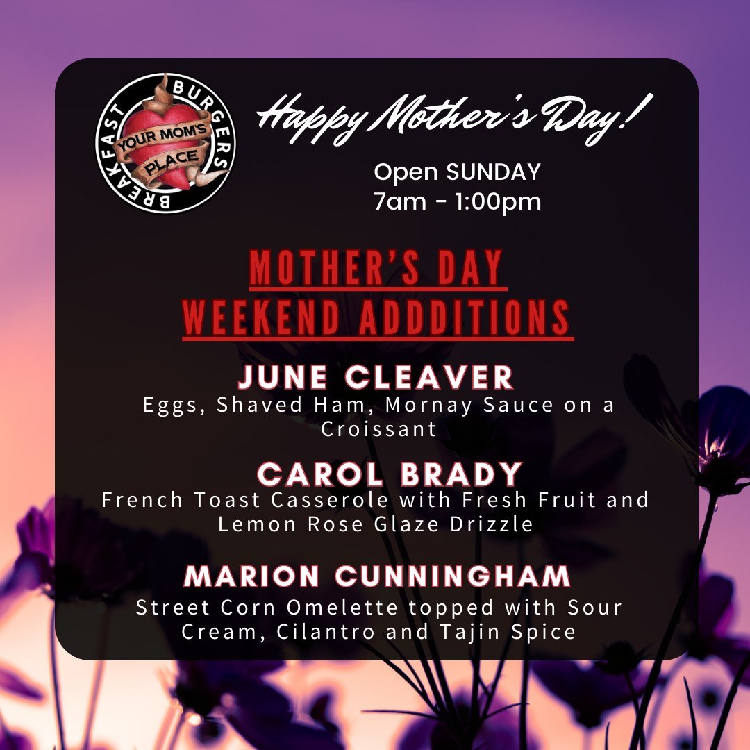 Happy Mother's Day! We are open until 1pm Today serving up these Mother's Day #weekendadditions!  #phoenixville #yourmomsplace #breakfastonbridge #mothersdayweekend @theotherendofbridge